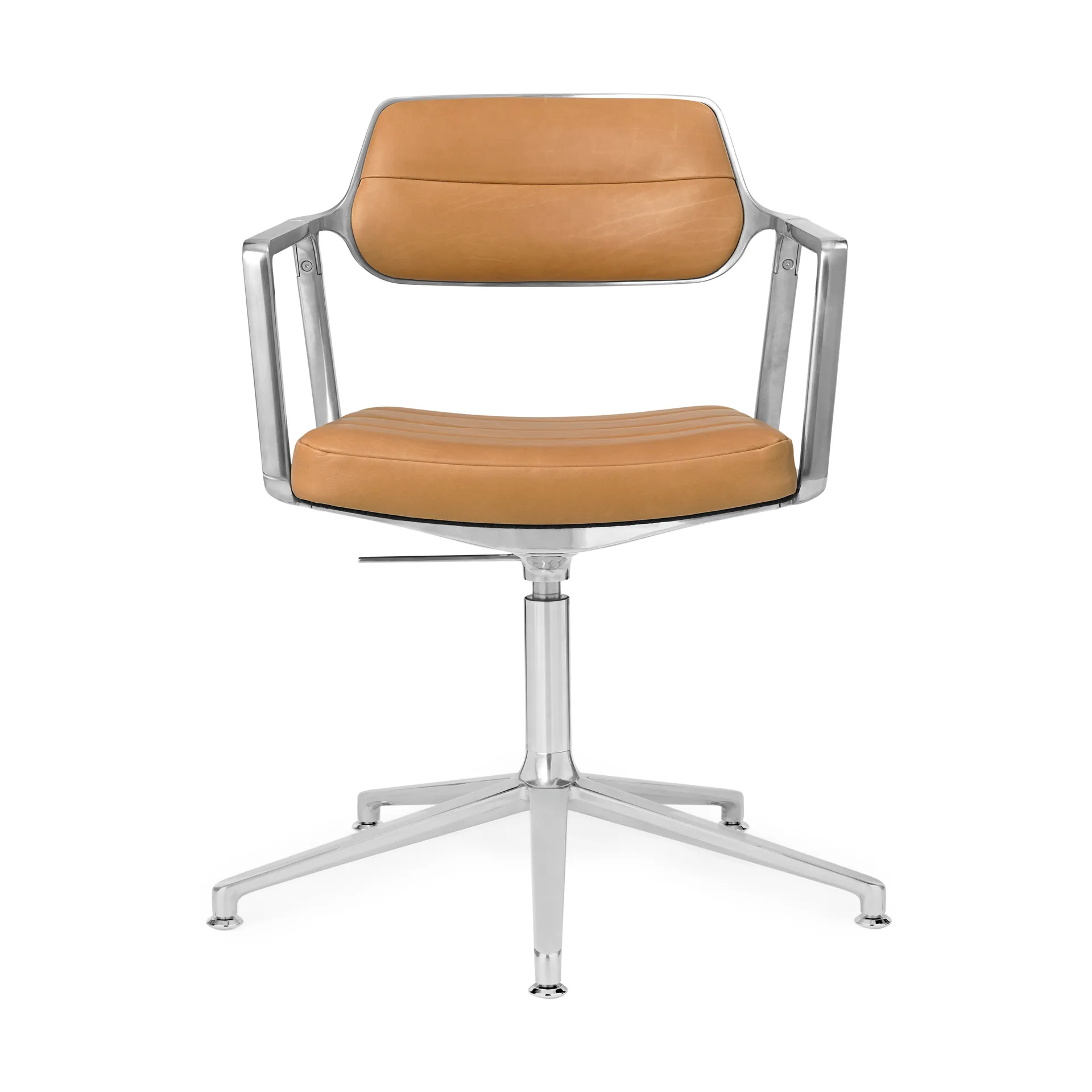 Vipp453+ Swivel kontorstol, Pol. aluminium-camel leather Vipp