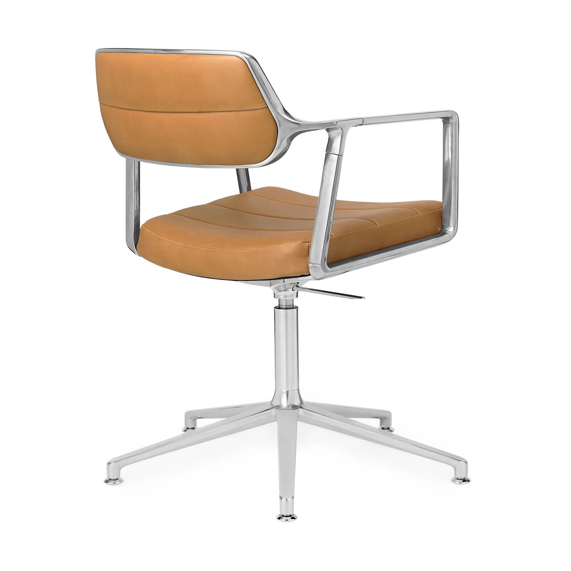 Vipp453+ Swivel kontorstol, Pol. aluminium-camel leather Vipp