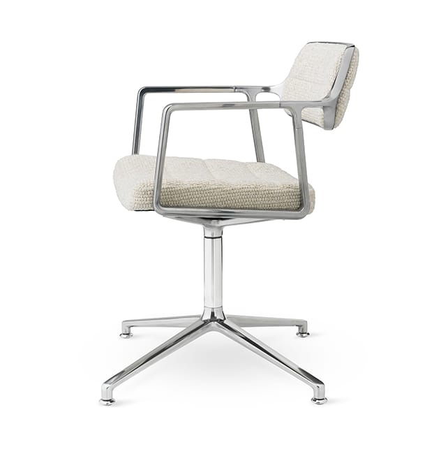 Vipp453 Swivel kontorstol, Wavy off white-lys grå-pol. aluminium Vipp