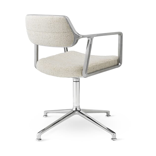 Vipp453 Swivel kontorstol, Wavy off white-lys grå-pol. aluminium Vipp