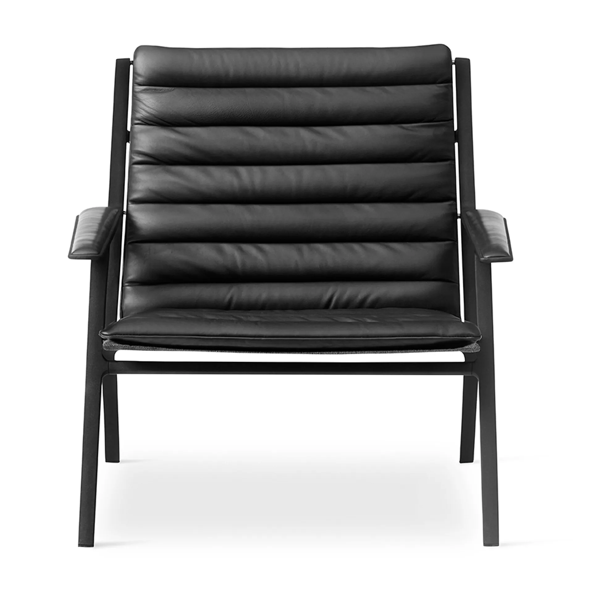 Vipp456 loungestol, Black aluminium-black leather Vipp