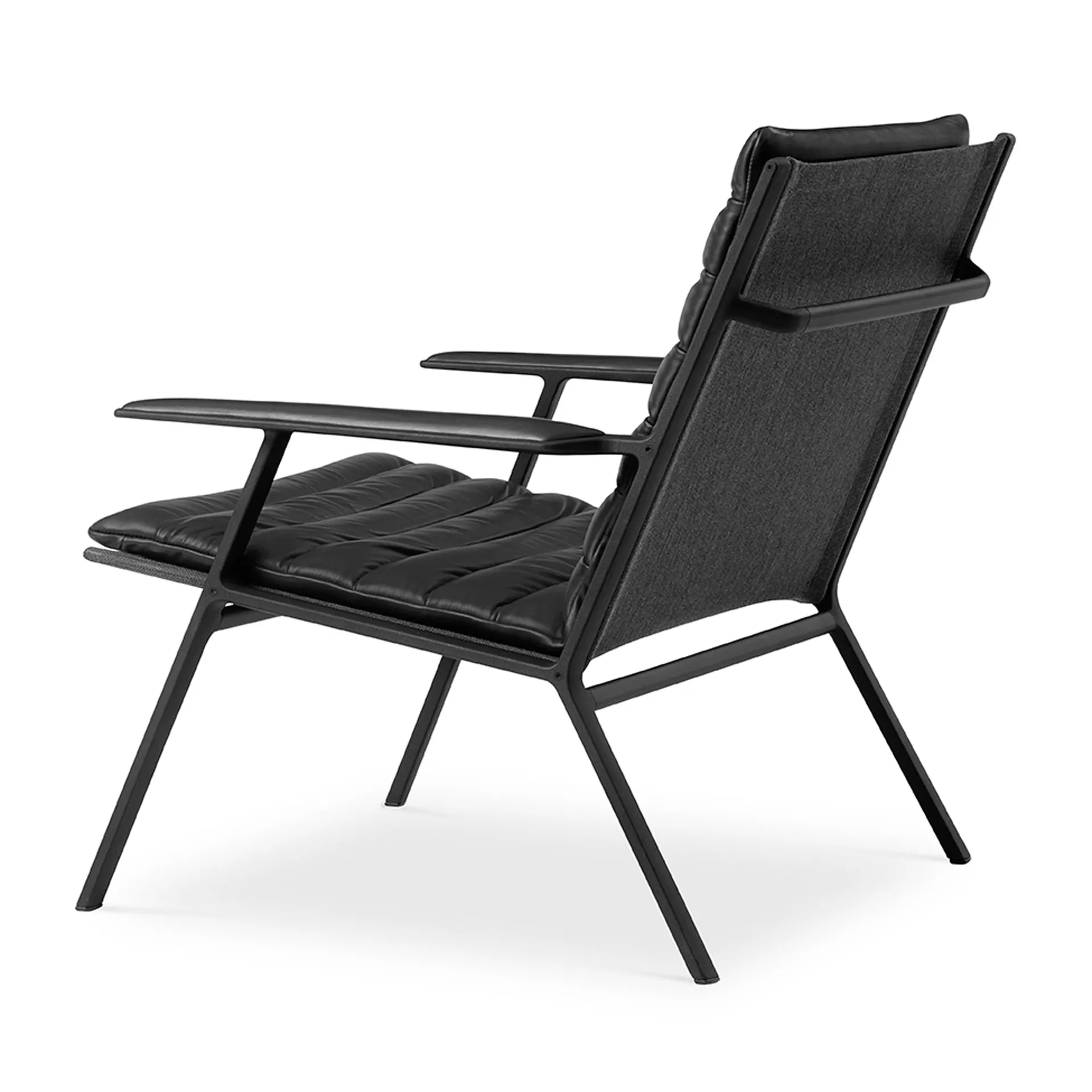 Vipp456 loungestol, Black aluminium-black leather Vipp