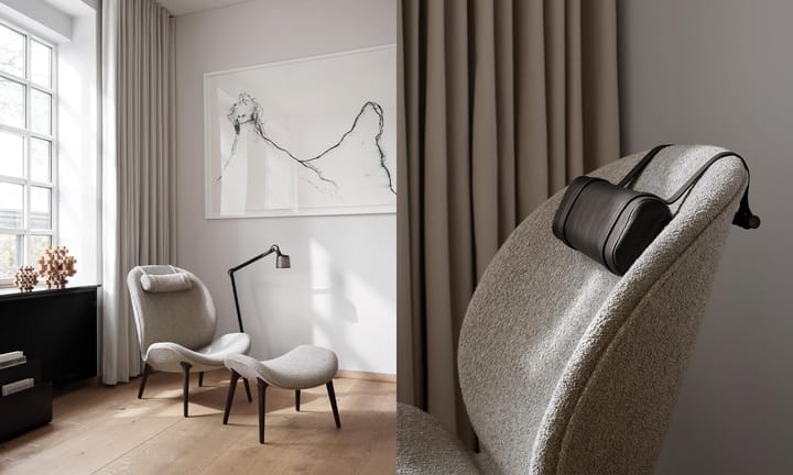 Vipp468 nakkestøtte for Lodge loungestol, Dark leather Vipp