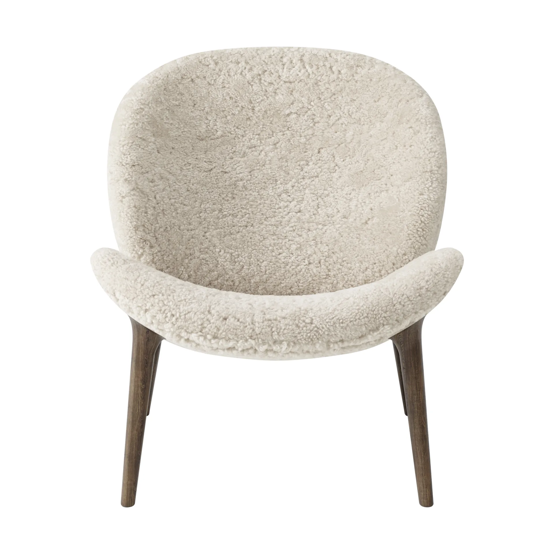 Vipp469 Lodge lounge lenestol low back, Curly 09 off white-dark oak Vipp