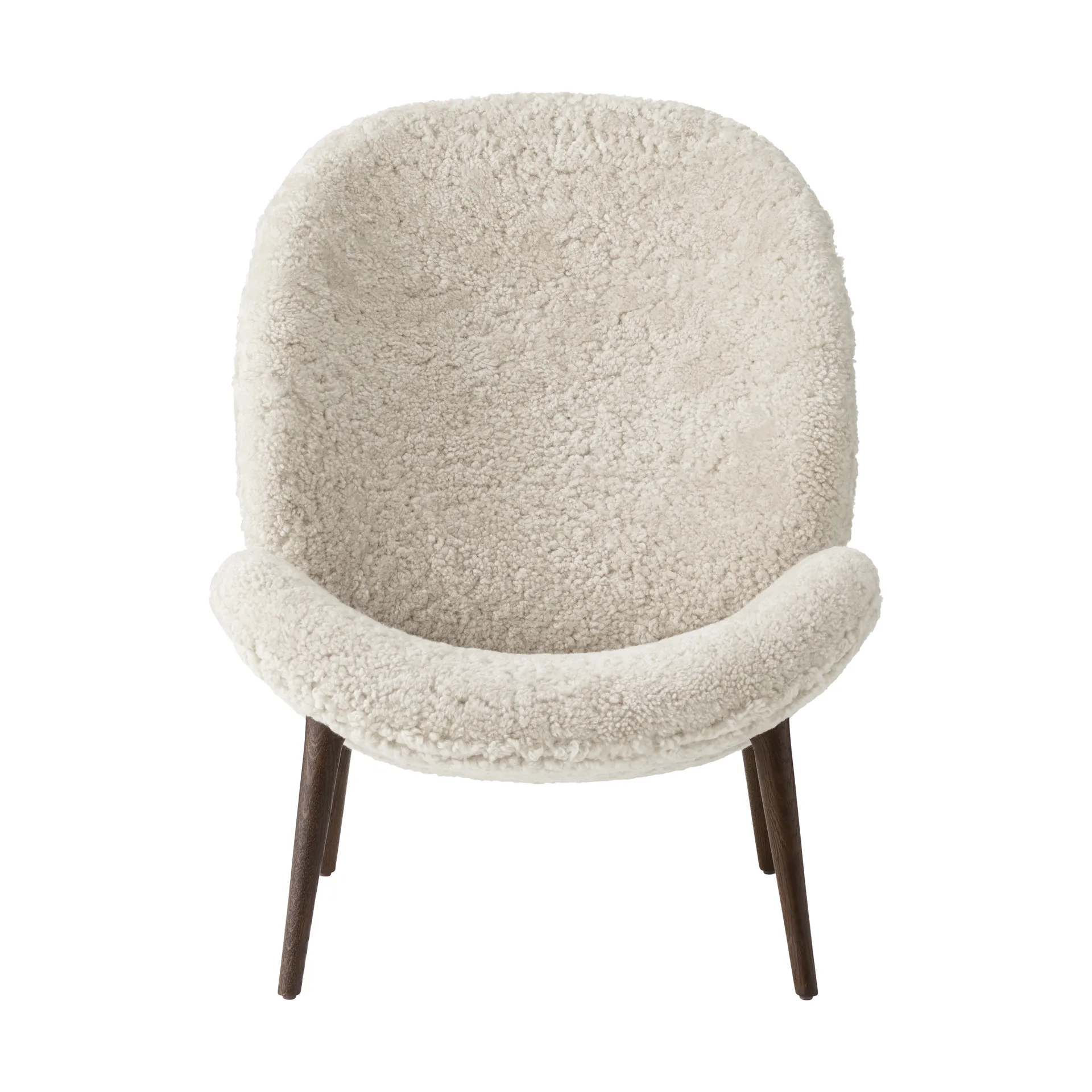 Vipp469 Lodge lounge lenestol low back, Curly 09 off white-dark oak Vipp