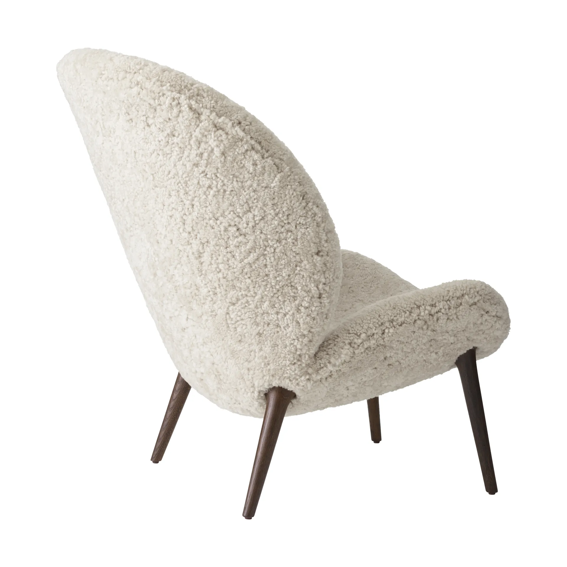 Vipp469 Lodge lounge lenestol low back, Curly 09 off white-dark oak Vipp