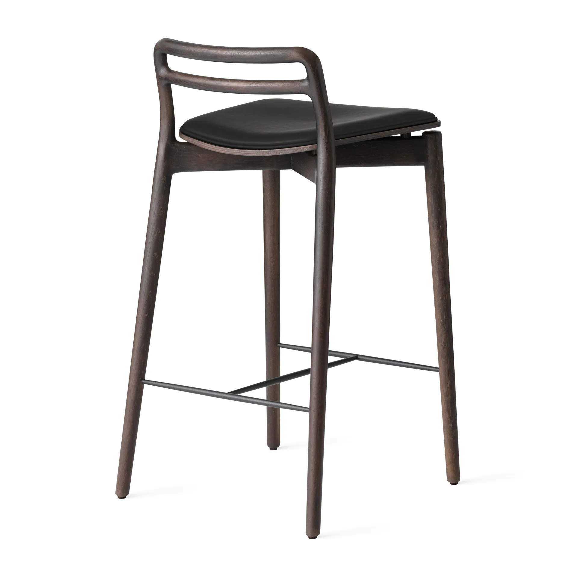 Vipp484 Cabin counter barstol 83 cm, Dark oak-black leather Vipp