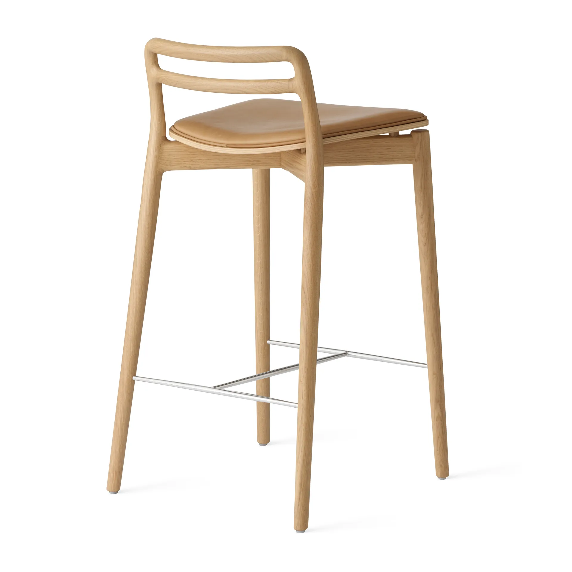 Vipp484 Cabin counter barstol 83 cm, Light oak-sand leather Vipp