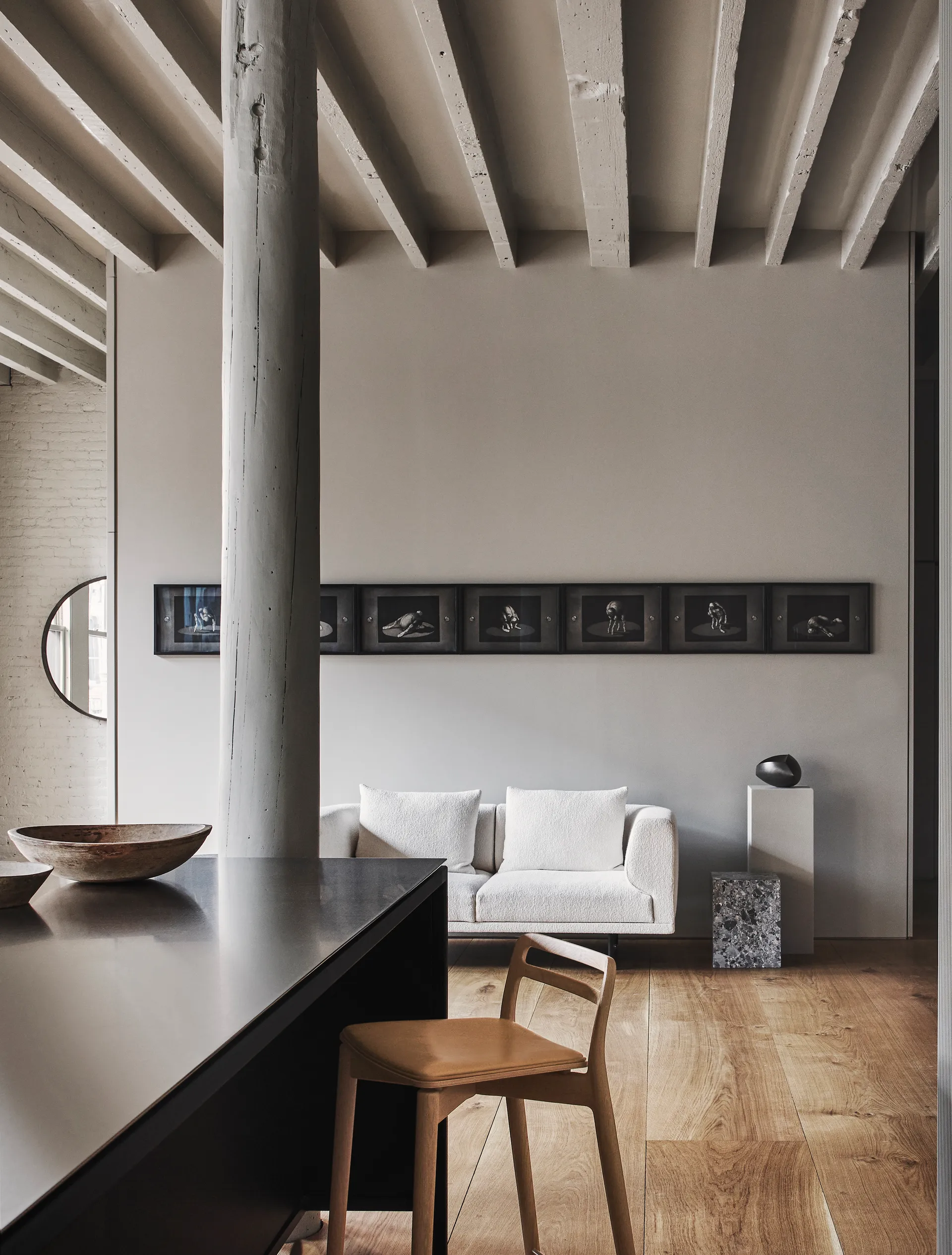 Vipp484 Cabin counter barstol 83 cm, Light oak-sand leather Vipp