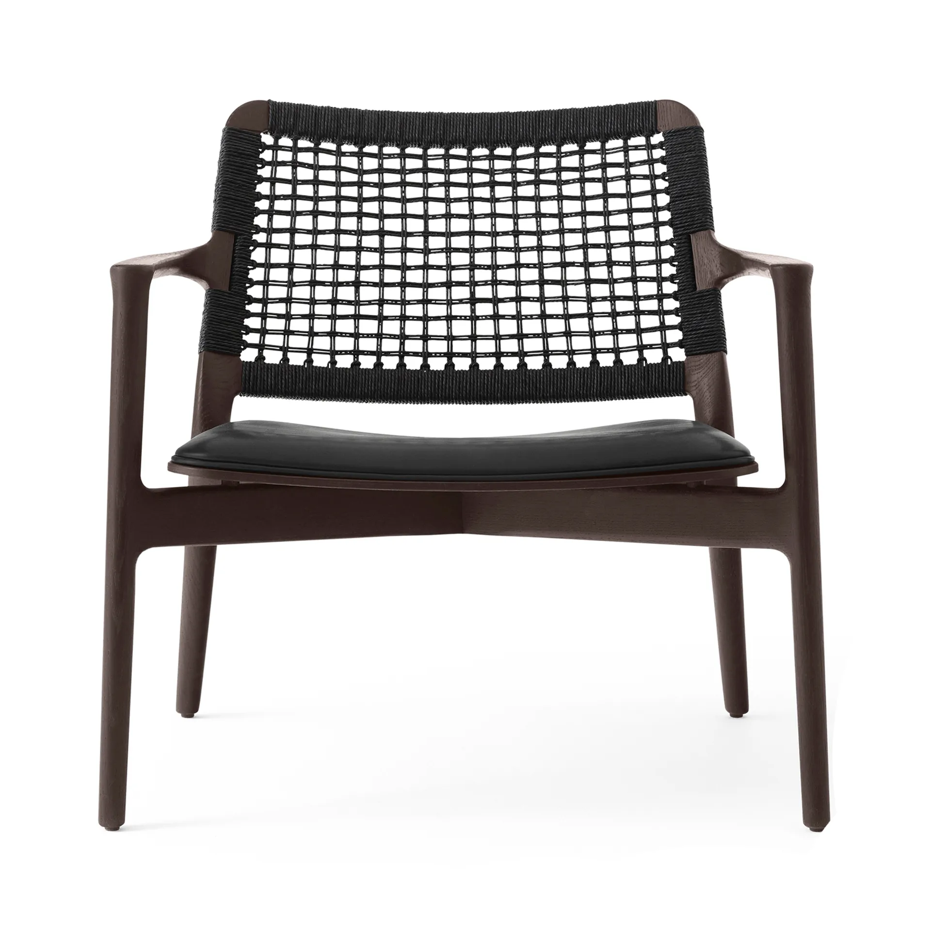 Vipp488 Cabin loungestol, Dark oak-black leather Vipp