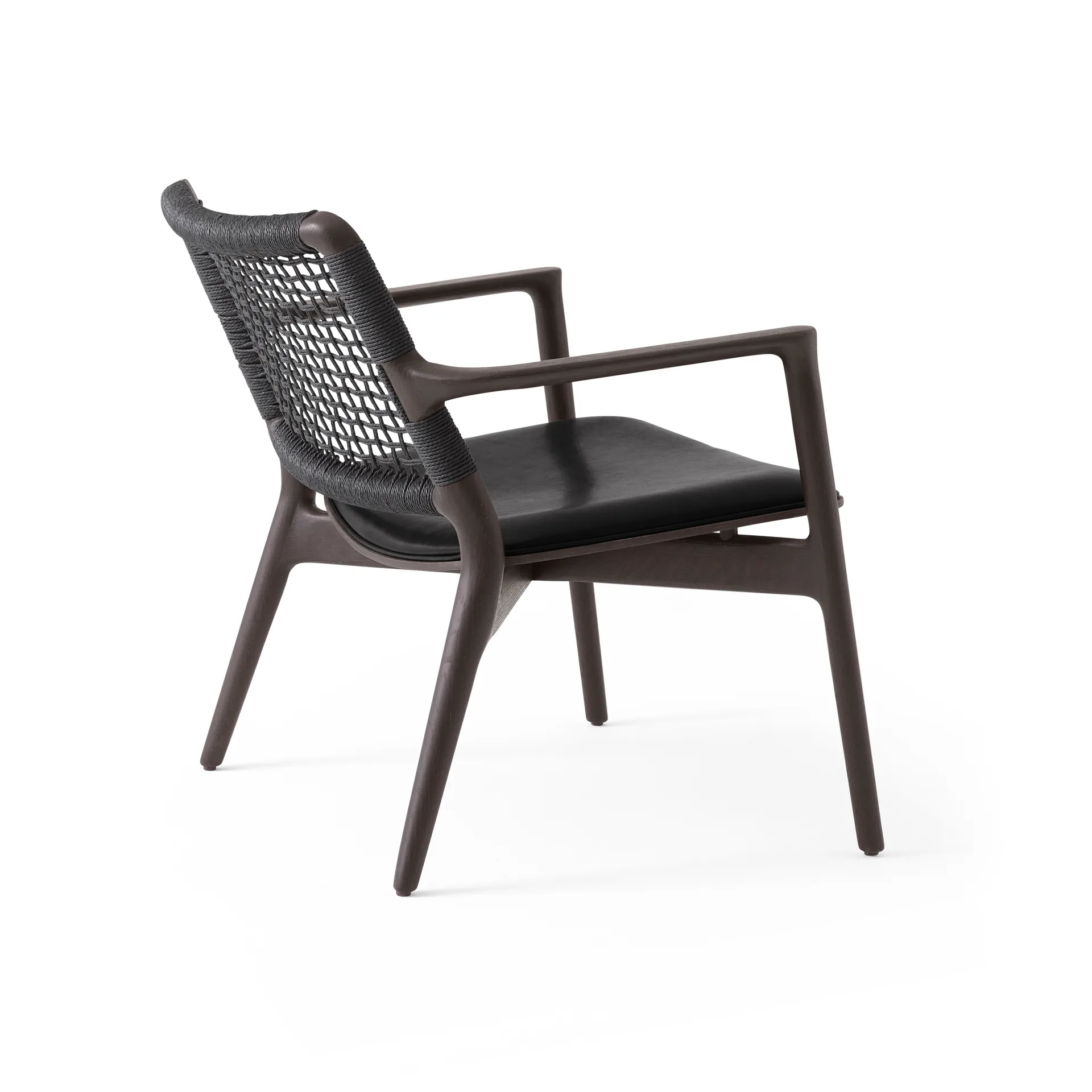 Vipp488 Cabin loungestol, Dark oak-black leather Vipp