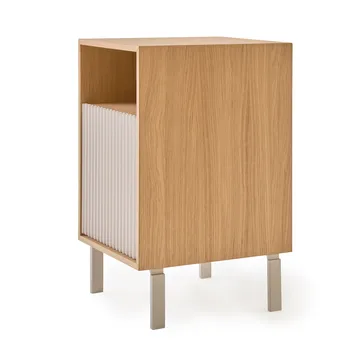 Vipp672 nattbord - Lys eik-lys aluminium, 31,5x60x38 cm - Vipp