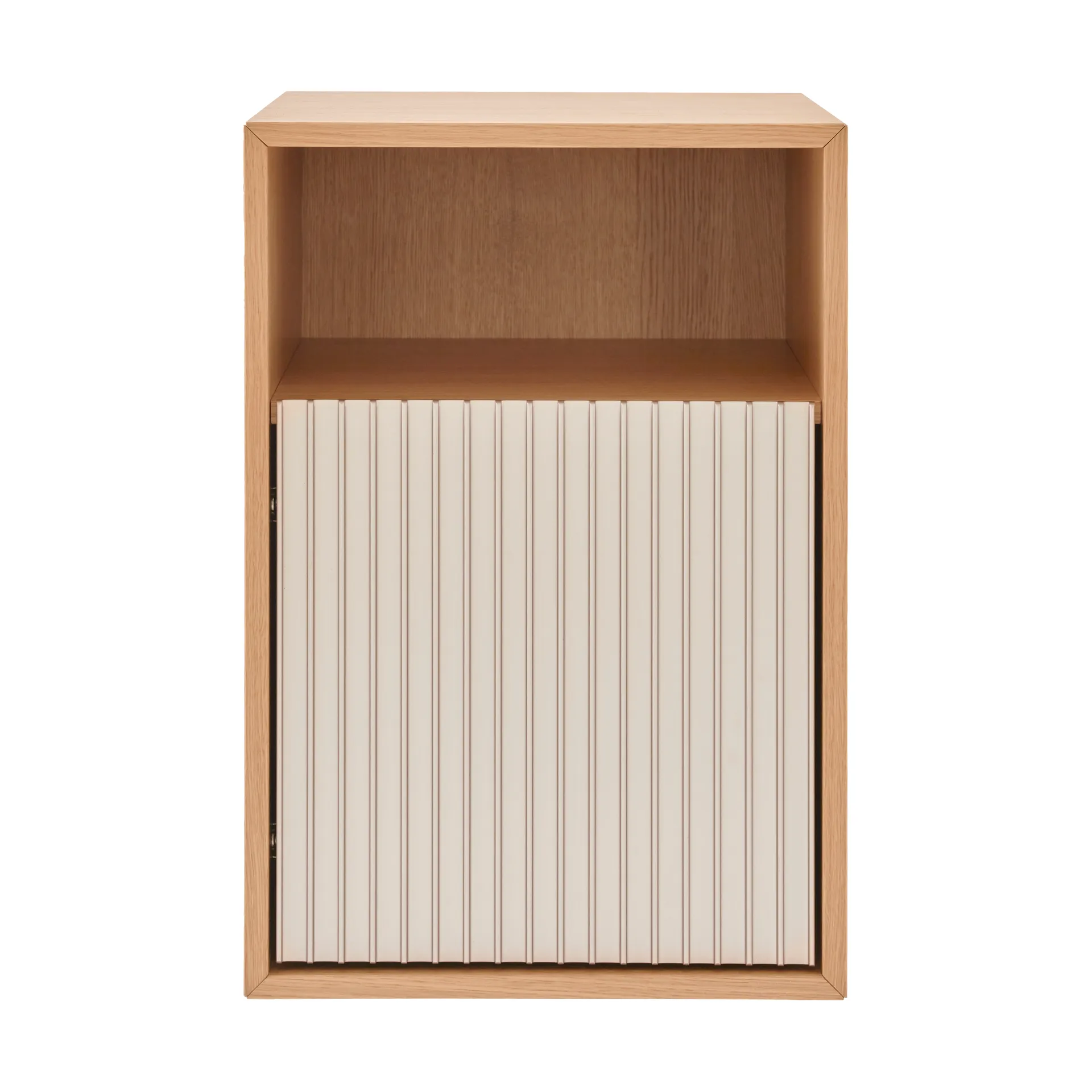 Vipp672 nattbord, Lys eik-lys aluminium, vegg, 31,5x48x38 cm Vipp