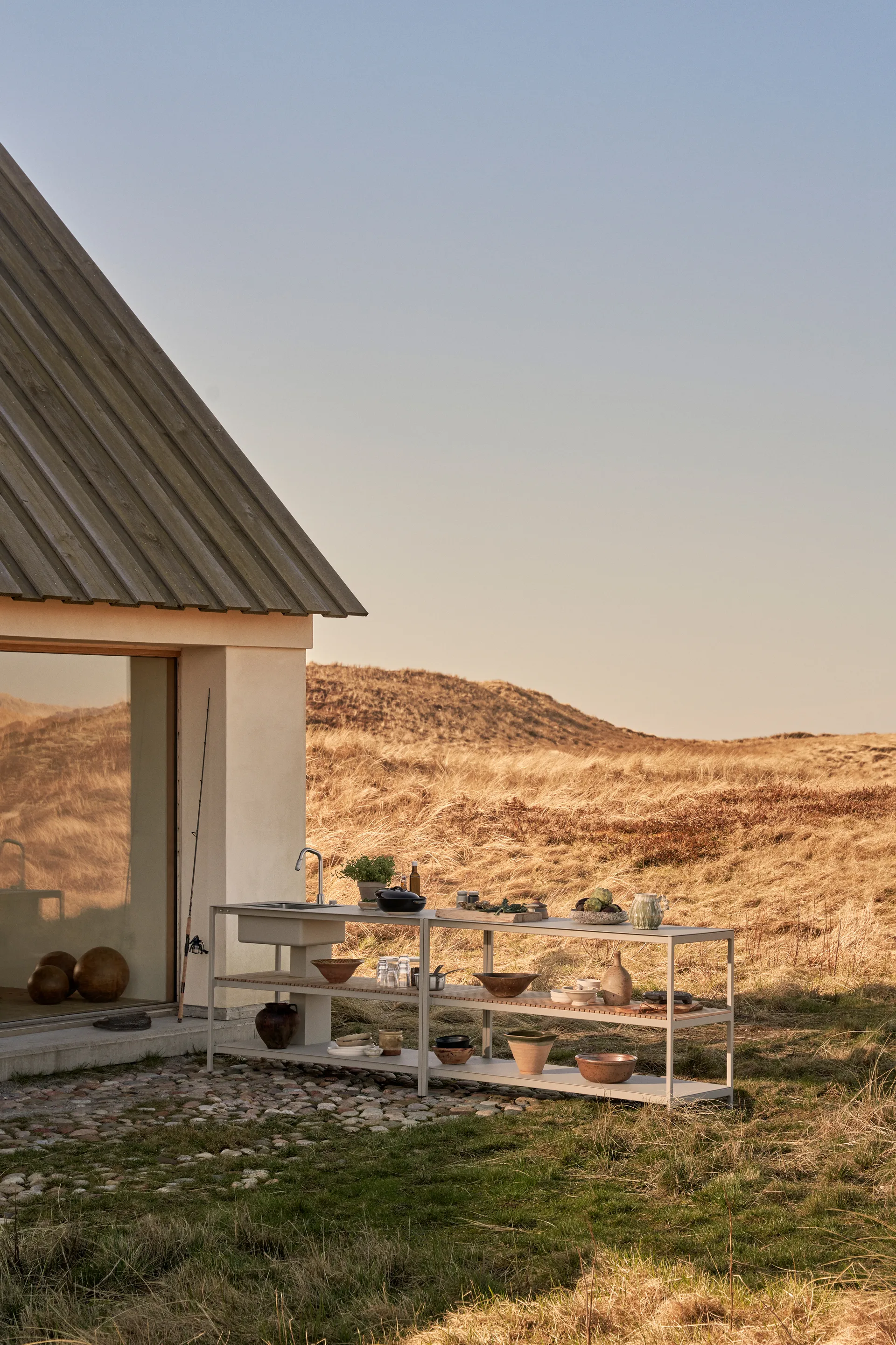 Vipp741 Open-Air kjøkkenmodul large, Warm grey, 154x59x93 cm Vipp