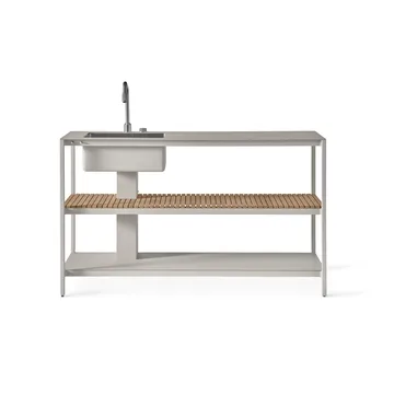 Vipp742 Open-Air kjøkkenmodul med vask - Warm grey, 154x59x93 cm - Vipp