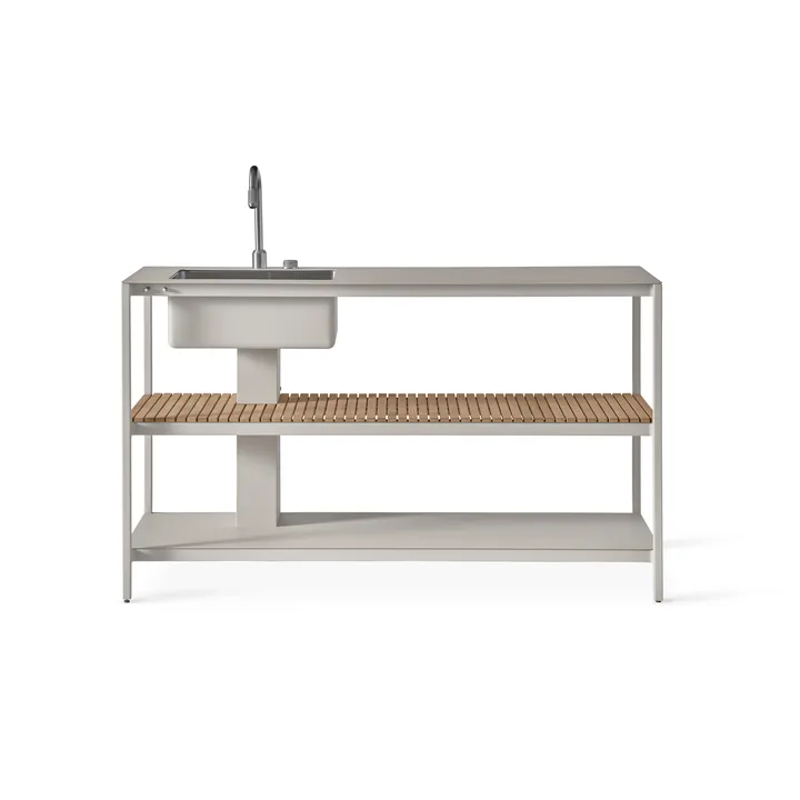 Vipp742 Open-Air kjøkkenmodul med vask - Warm grey, 154x59x93 cm - Vipp