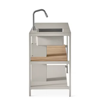 Vipp742 Open-Air kjøkkenmodul med vask - Warm grey, 154x59x93 cm - Vipp