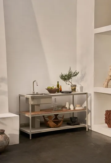 Vipp742 Open-Air kjøkkenmodul med vask - Warm grey, 154x59x93 cm - Vipp