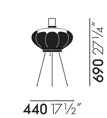 Akari 9AD bordlampe - Hvit-Grå - Vitra
