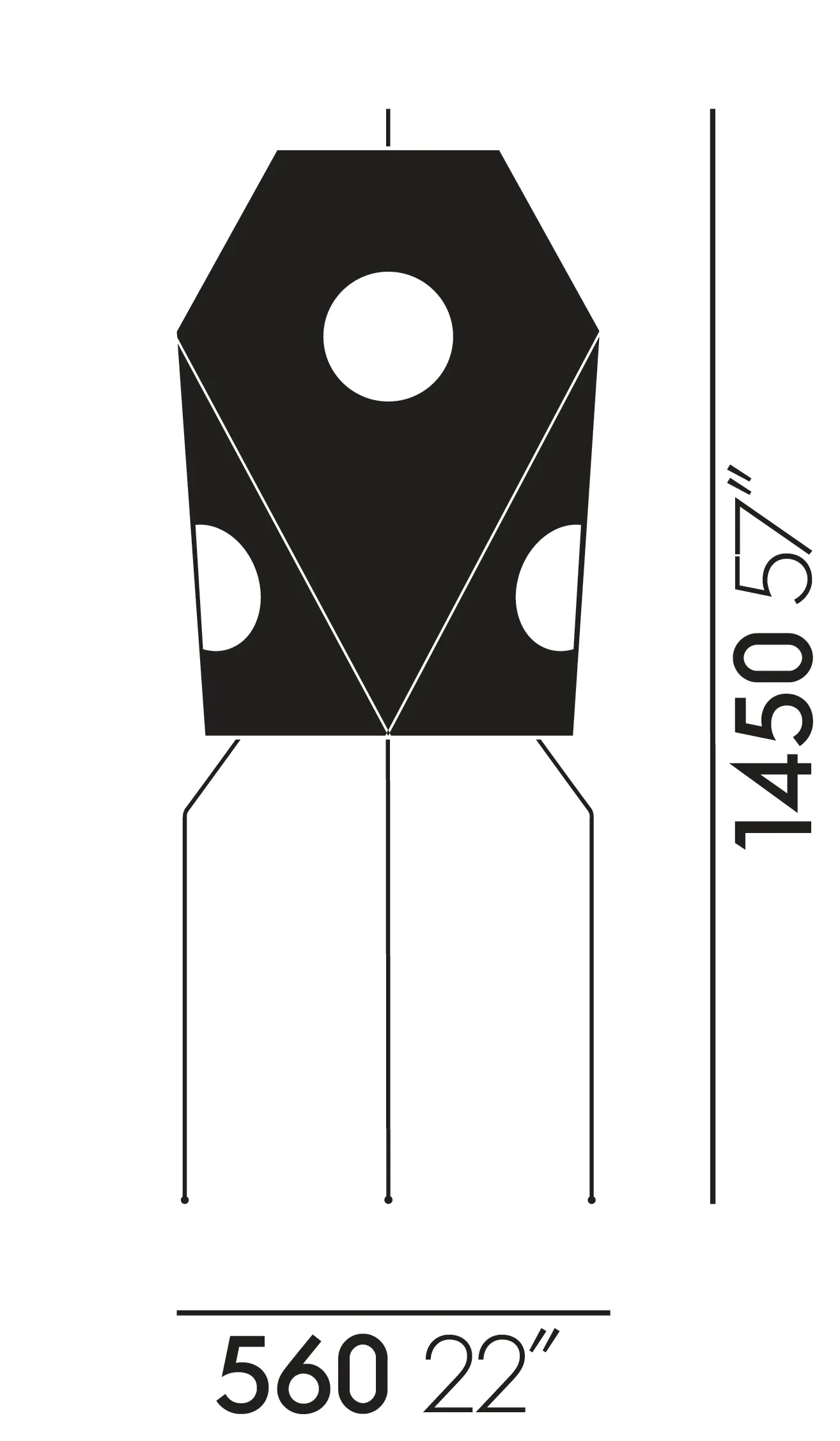 Akari UF3-Q gulvlampe, hvit/svart, shojipapir Vitra