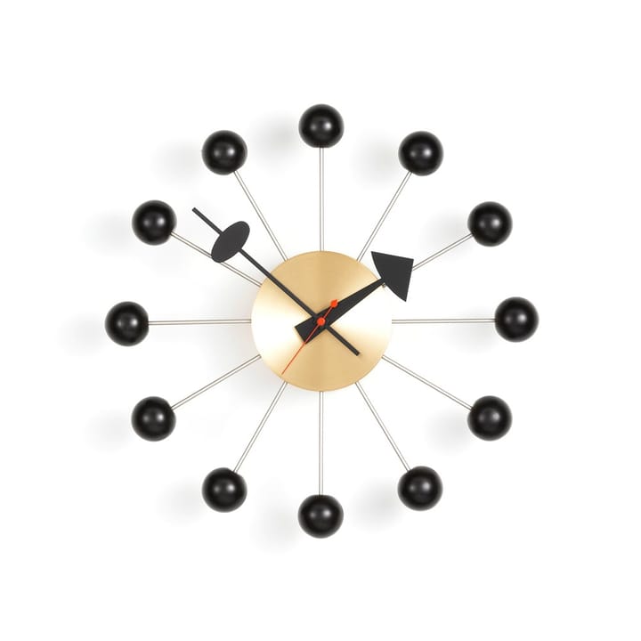 Ball Clock veggklokke - Svart-Messing - Vitra