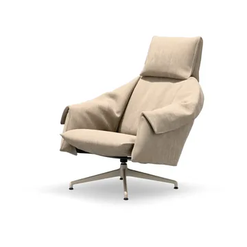 Bascule Highback lenestol - Iroko cream-aluminium/chalk 4-star base, høy rygg - Vitra