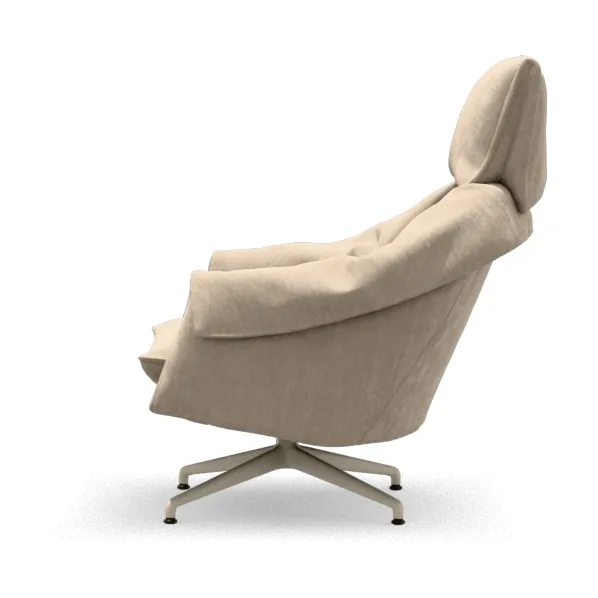 Bascule Highback lenestol, Iroko cream-aluminium/chalk 4-star base, høy rygg Vitra
