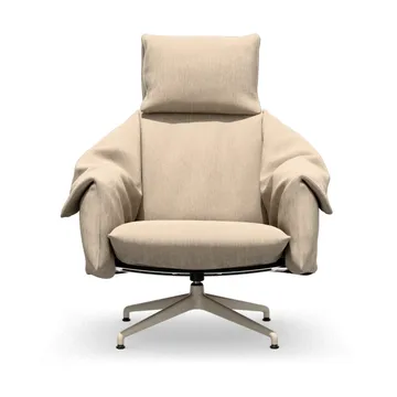 Bascule Highback lenestol - Iroko cream-aluminium/chalk 4-star base, høy rygg - Vitra