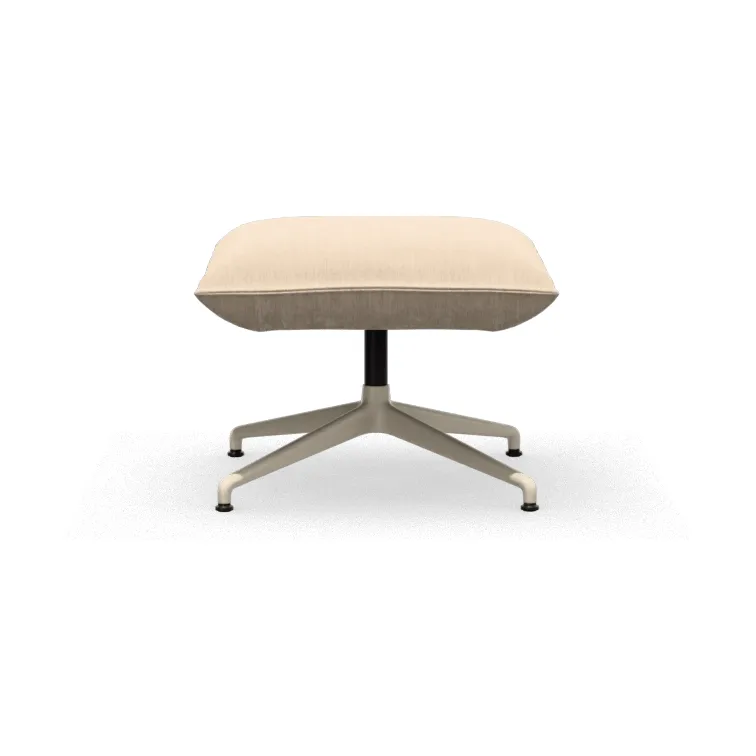 Bascule Ottoman fotskammel, Iroko cream-aluminium/chalk 4-stjerners fot Vitra