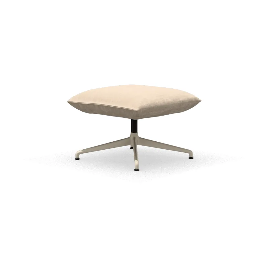 Bascule Ottoman fotskammel, Iroko cream-aluminium/chalk 4-stjerners fot Vitra