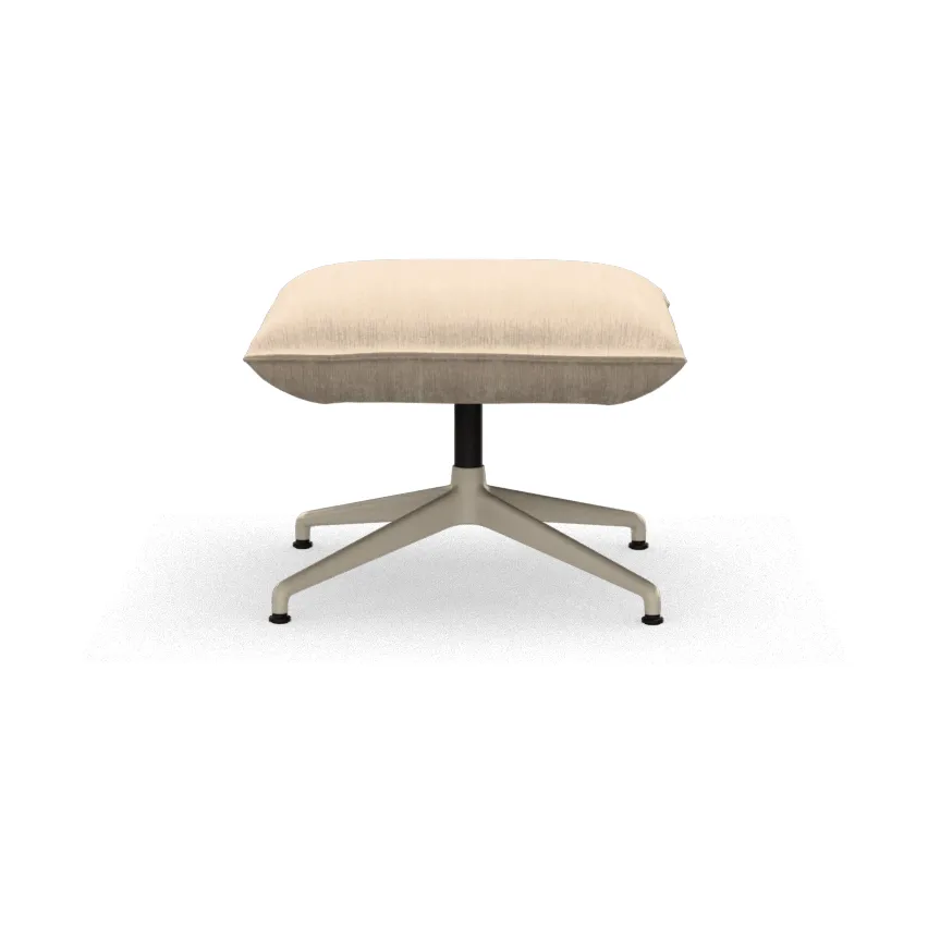 Bascule Ottoman fotskammel, Iroko cream-aluminium/chalk 4-stjerners fot Vitra