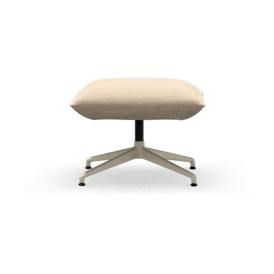 Bascule Ottoman fotskammel, Iroko cream-aluminium/chalk 4-stjerners fot Vitra