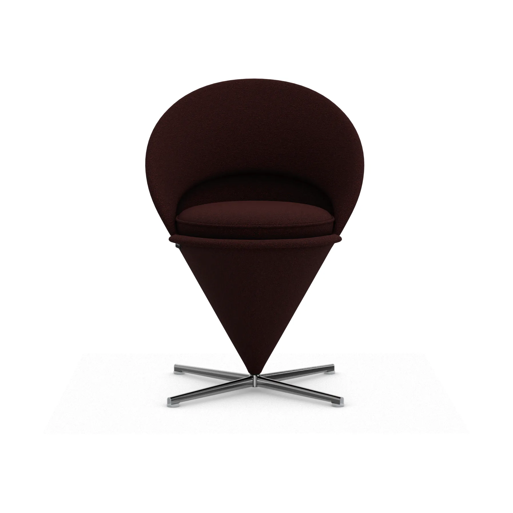 Cone Chair stol, Cento dark red melange-rustfritt stål Vitra