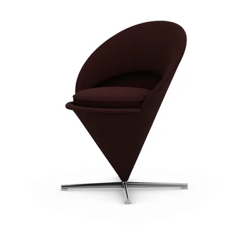 Cone Chair stol - Cento dark red melange-rustfritt stål - Vitra