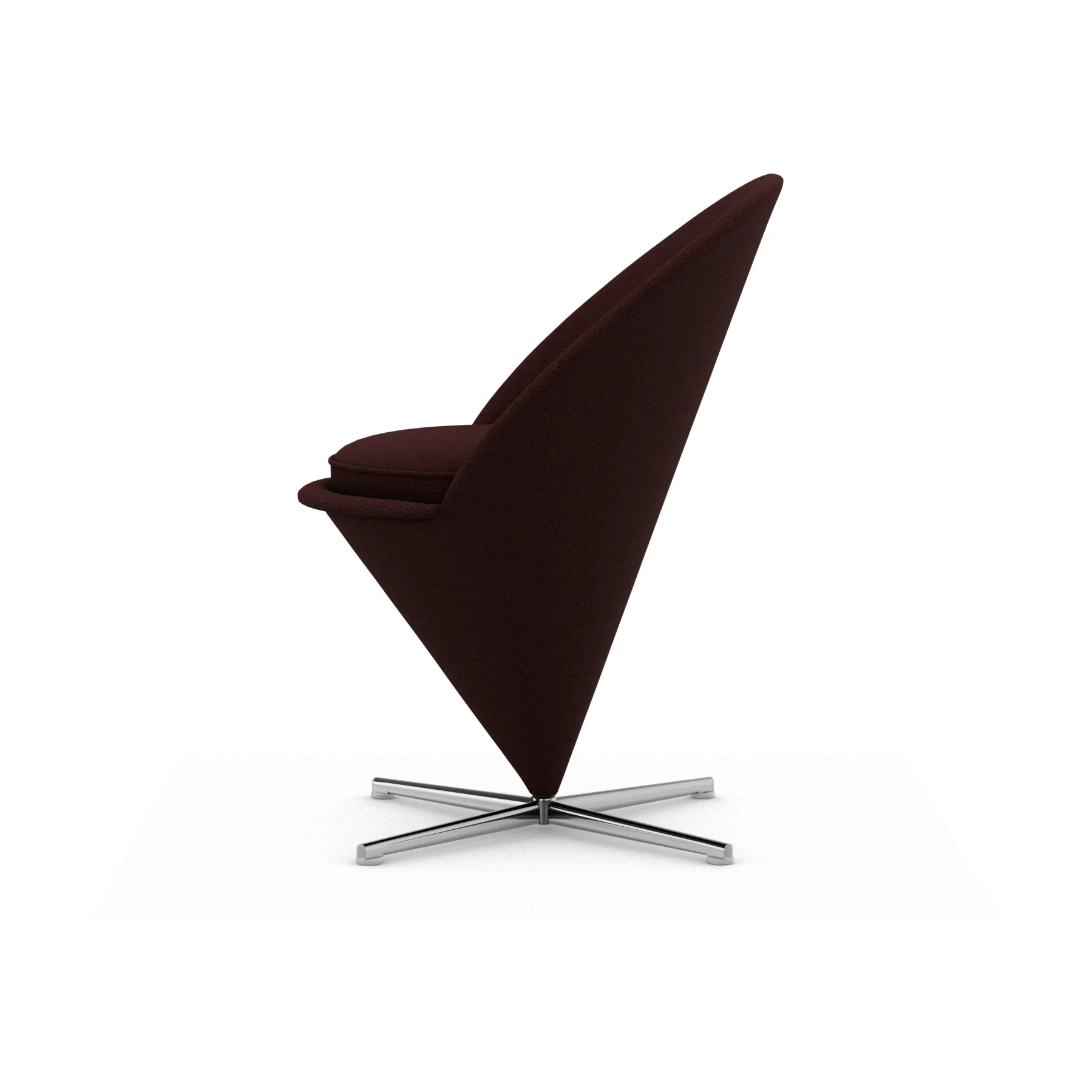 Cone Chair stol, Cento dark red melange-rustfritt stål Vitra