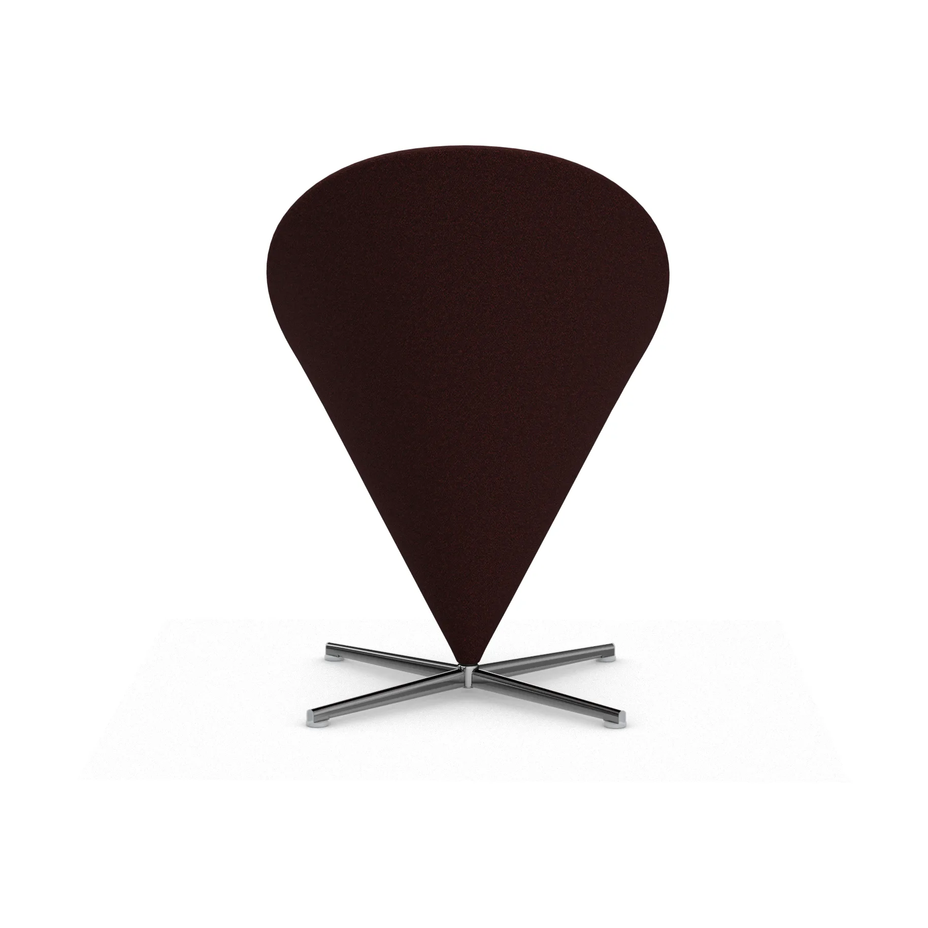 Cone Chair stol, Cento dark red melange-rustfritt stål Vitra