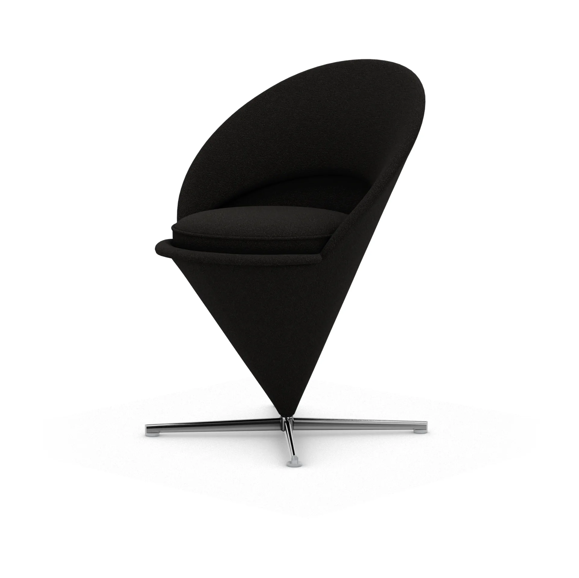 Cone Chair stol, Cento truffle/black-rustfritt stål Vitra