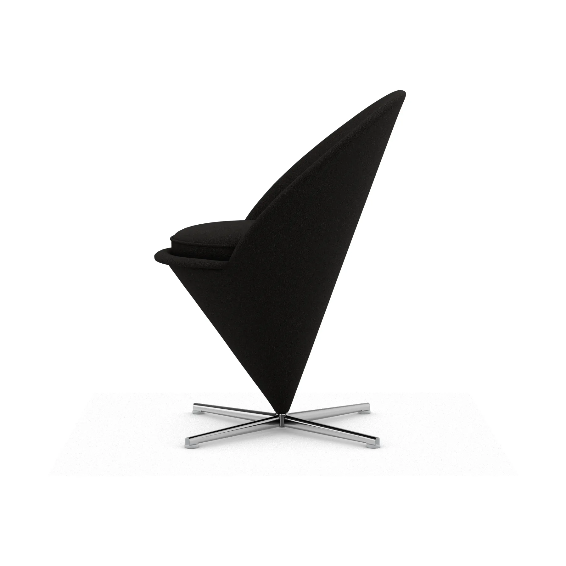 Cone Chair stol, Cento truffle/black-rustfritt stål Vitra