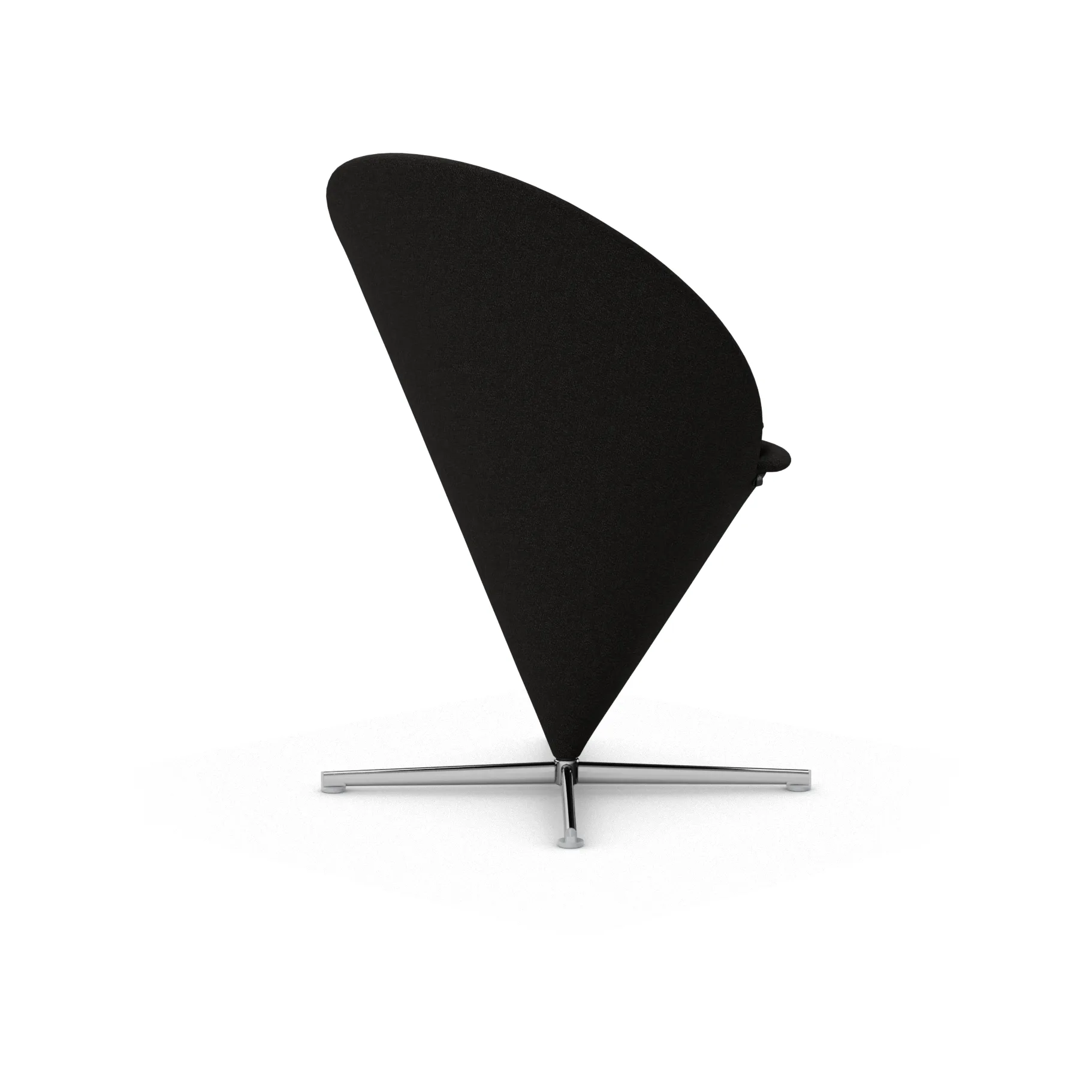 Cone Chair stol, Cento truffle/black-rustfritt stål Vitra