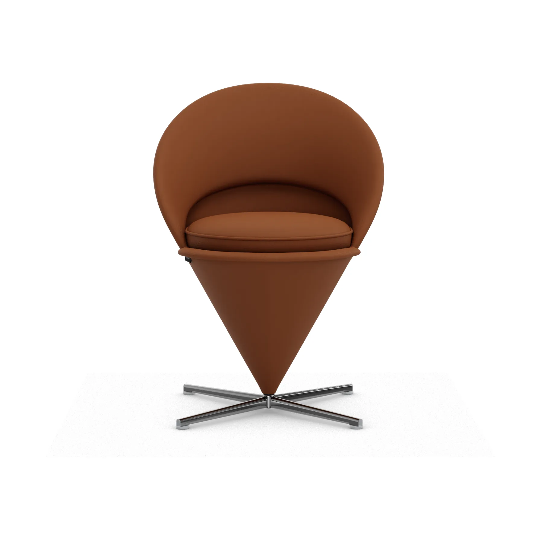 Cone Chair stol, Leather premium F cognac-rustfritt stål Vitra