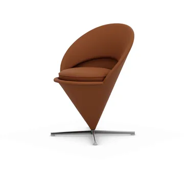Cone Chair stol - Leather premium F cognac-rustfritt stål - Vitra