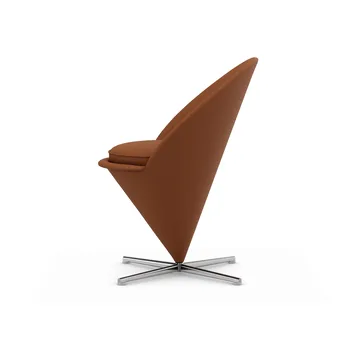 Cone Chair stol - Leather premium F cognac-rustfritt stål - Vitra