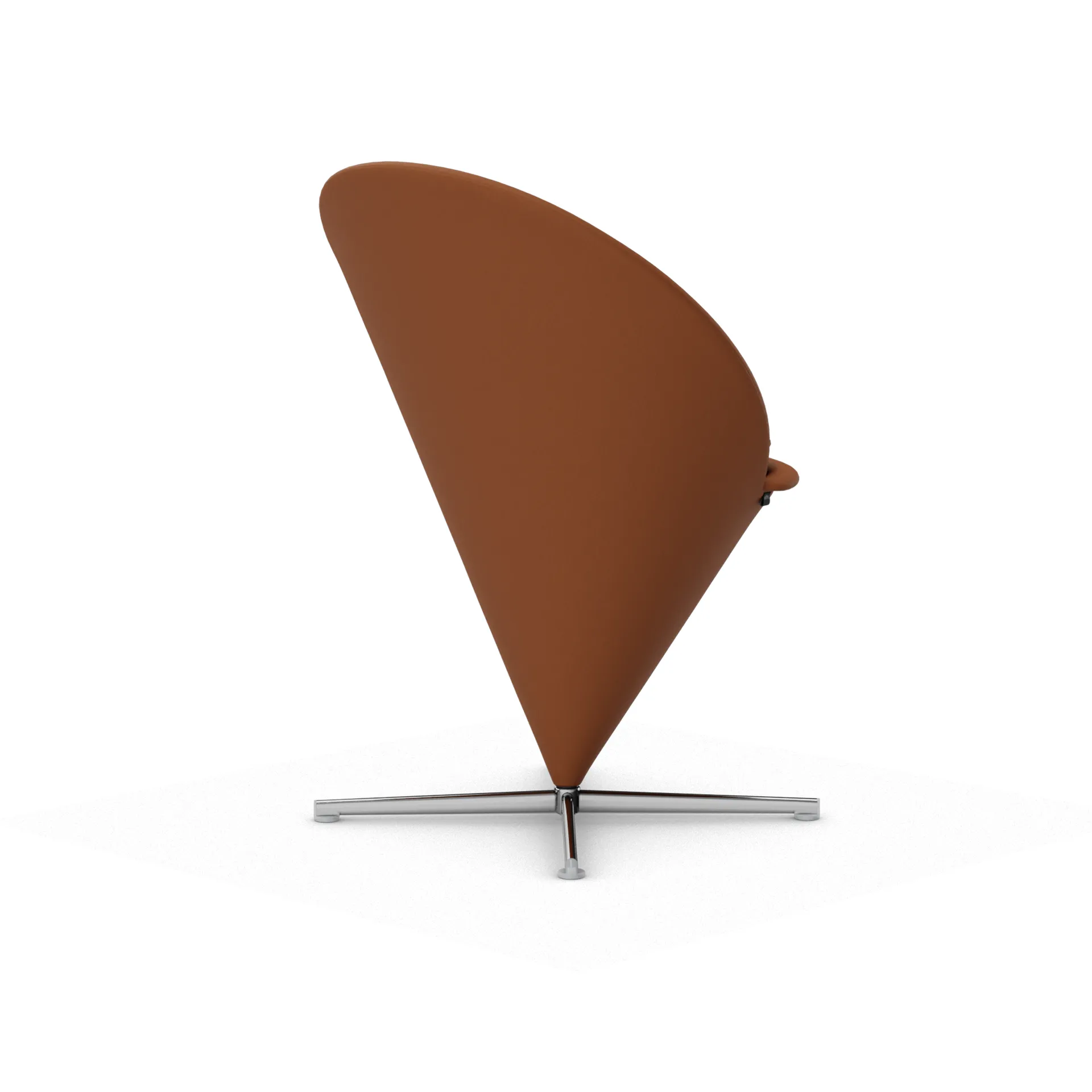 Cone Chair stol, Leather premium F cognac-rustfritt stål Vitra