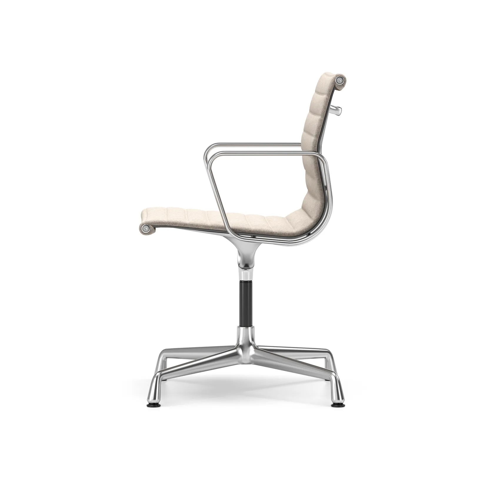 EA 103 stol med armlene polert kromstativ, Fossil (filttasser) Vitra