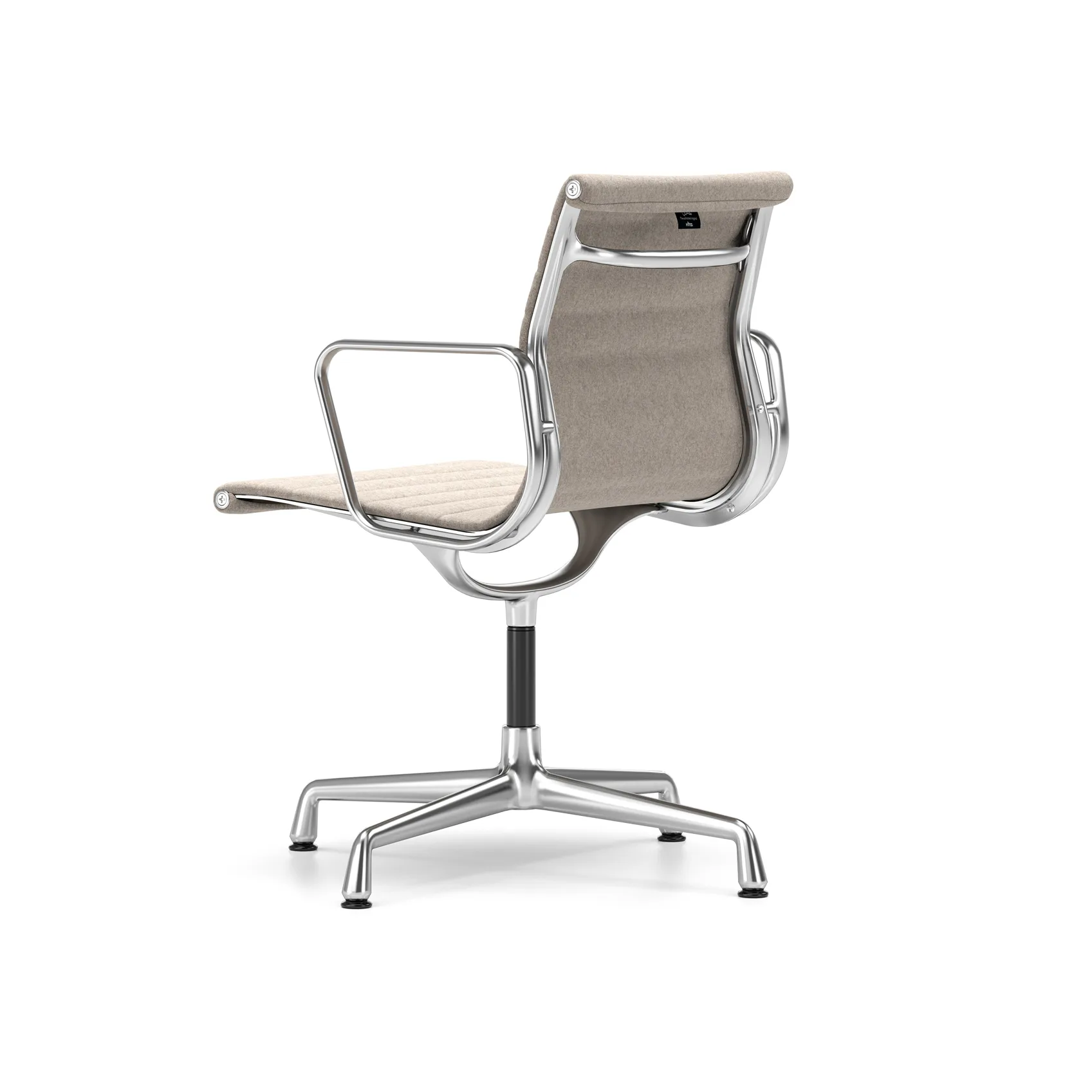 EA 103 stol med armlene polert kromstativ, Fossil (filttasser) Vitra