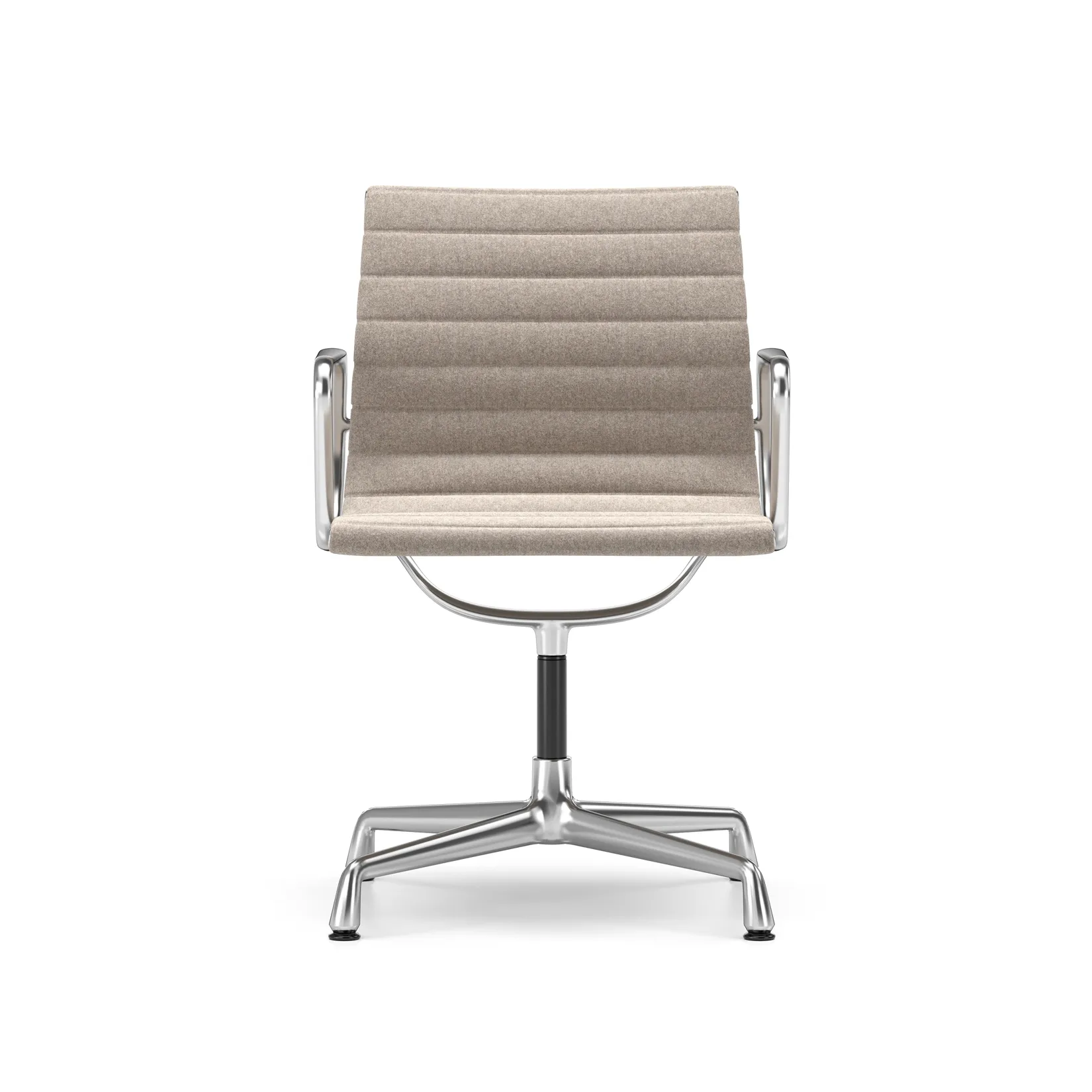 EA 104 stol med armlene polert kromert svingstativ, Fossil (filttøfler) Vitra