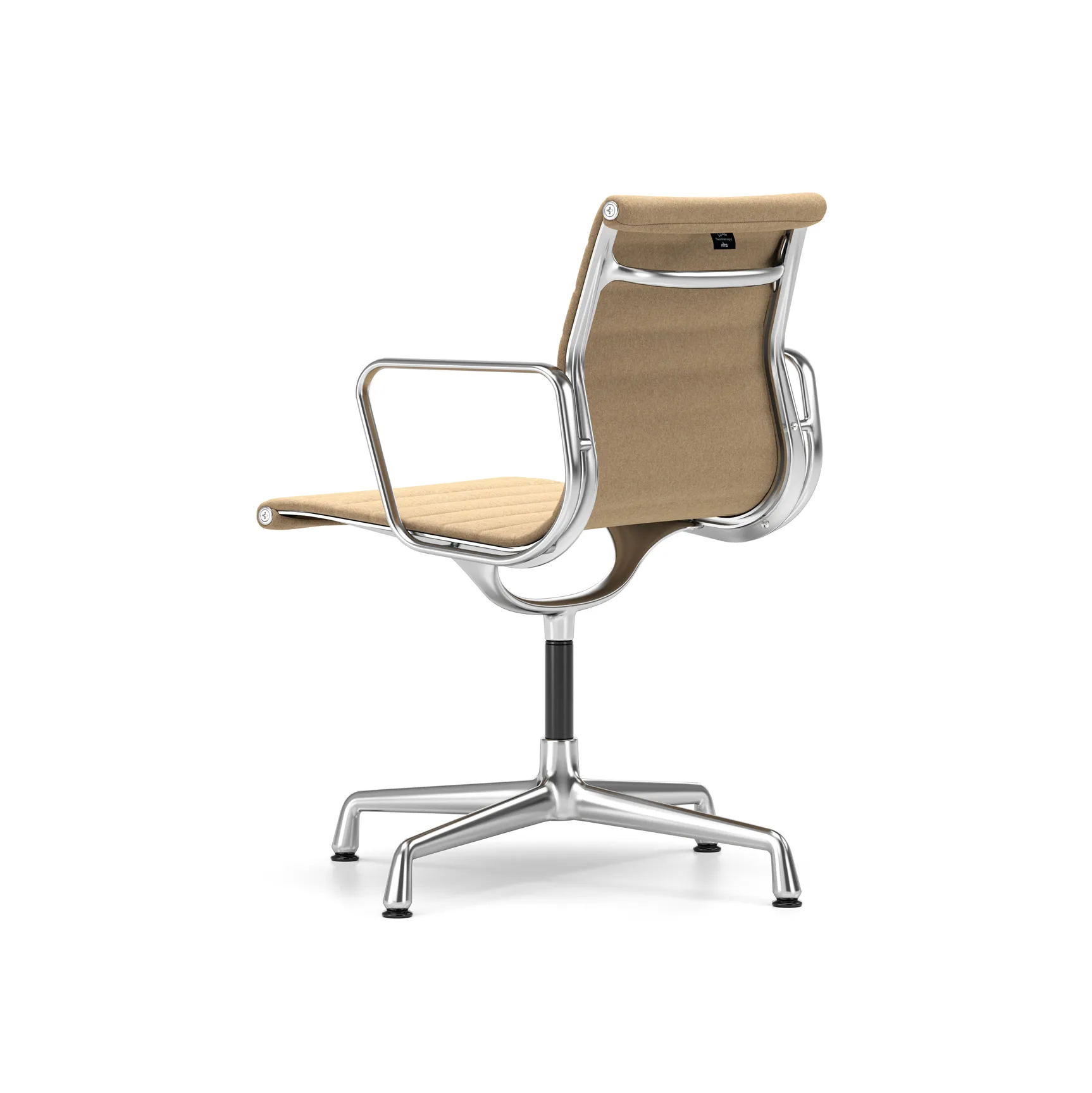 EA 104 stol med armlene polert kromert svingstativ, Papyrus (filttøfler) Vitra