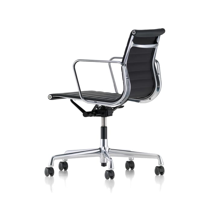 EA 117 kontorstol lær L20, 66 nero-polert aluminium Vitra