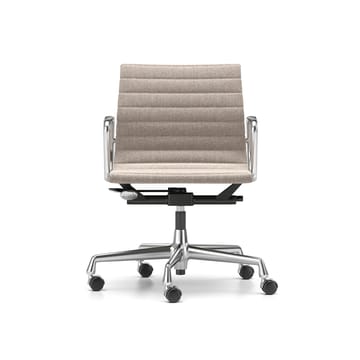 EA 117 stol høy- og senkbar polert krom - Fossil myke hjul brems - Vitra