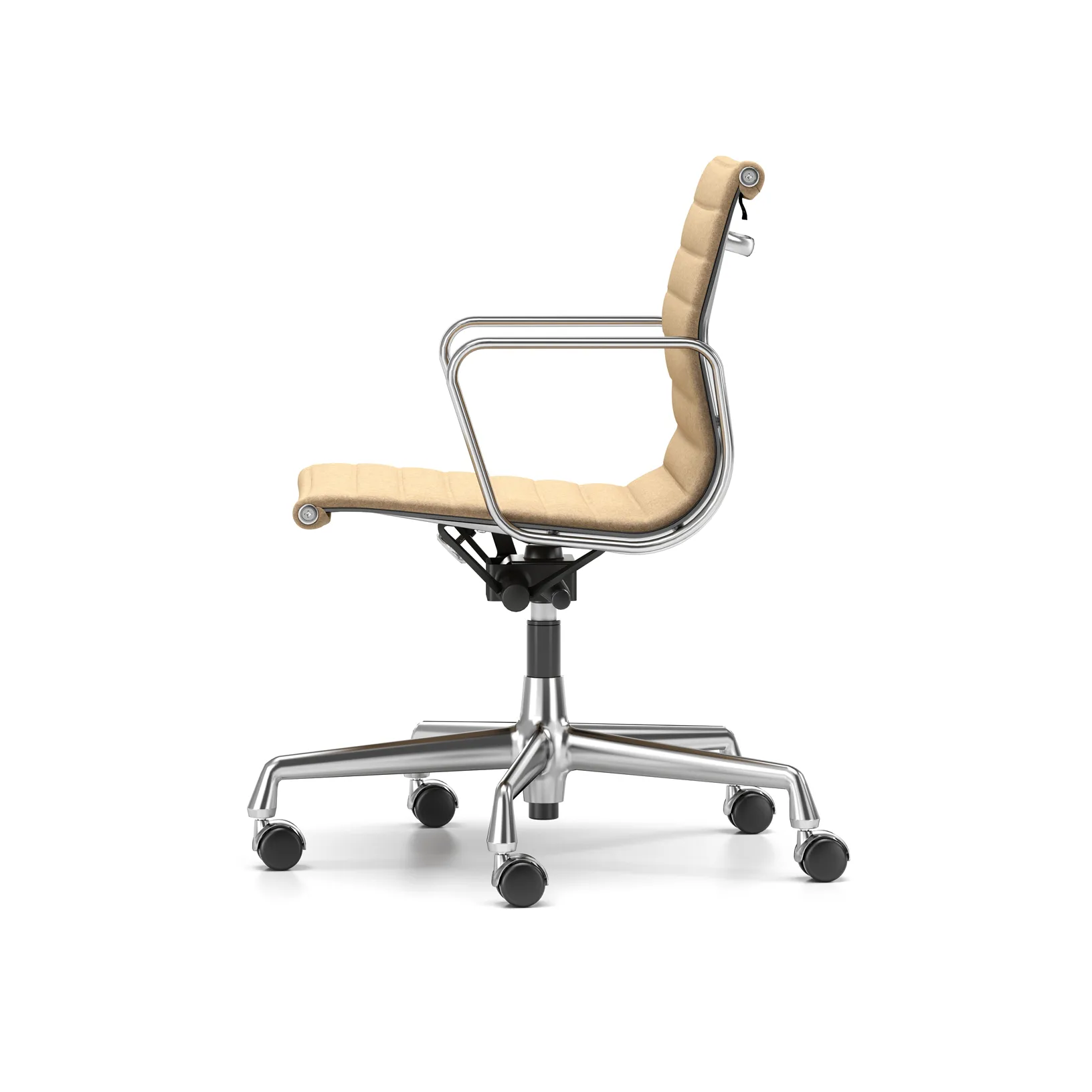 EA 118 stol høy- og senkbar polert krom, Cosy Papyrus myke hjul brems Vitra